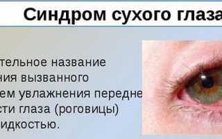 Капли против синдрома сухого глаза